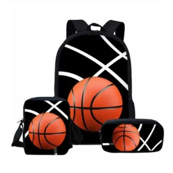 

Schoolbags for Teenage Boys Kids Basketball Print School Backpacks Children Custom Cartoon School Bag Set 3Pcs Book Bags