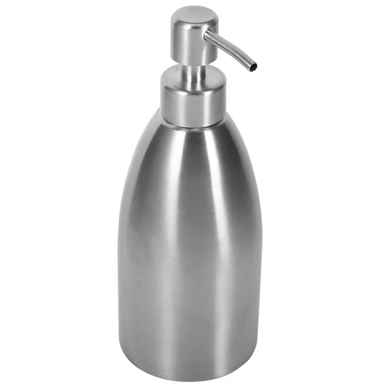 HLZS-500Ml диспенсер для мыла из нержавеющей стали для кухонной раковины, кран для ванной, ящик для шампуня, контейнер для мыла на бортике, бутылка для моющего средства