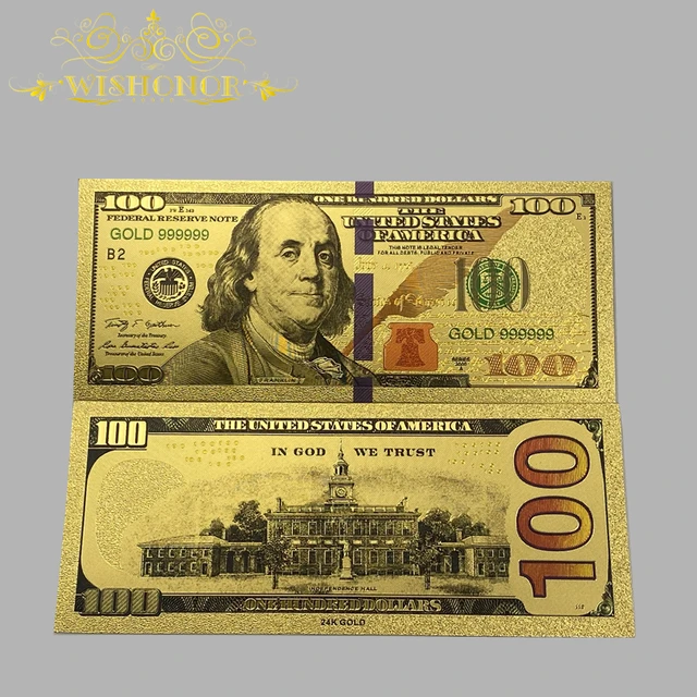 Colored American Gold Banknote 5 Dollar Banknote Fake Money Value Souvenir  Gold Plated For Collection Gifts 10pcs/lot - Gold Banknotes - AliExpress