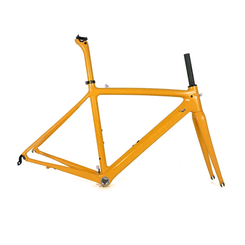 T1000 полностью карбоновые рамы дорожного велосипеда 700C, велосипедные рамы для шоссейного велосипеда, карбоновые рамы+ вилка+ подседельный штырь+ гарнитура+ зажим, Новинка - Цвет: Orange Color