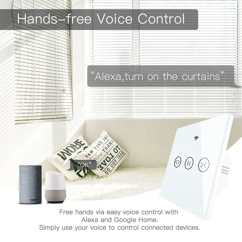 RF WiFi Smart Touch жалюзи рулонный выключатель затвора работает с Alexa Echo Google Home Tuya Life App