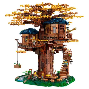 

Ideas Tree House Model Leaves Two Colours Building Blocks Bricks Set Chirstmas Gifts For Kid Compatible Lepining Friends 21318