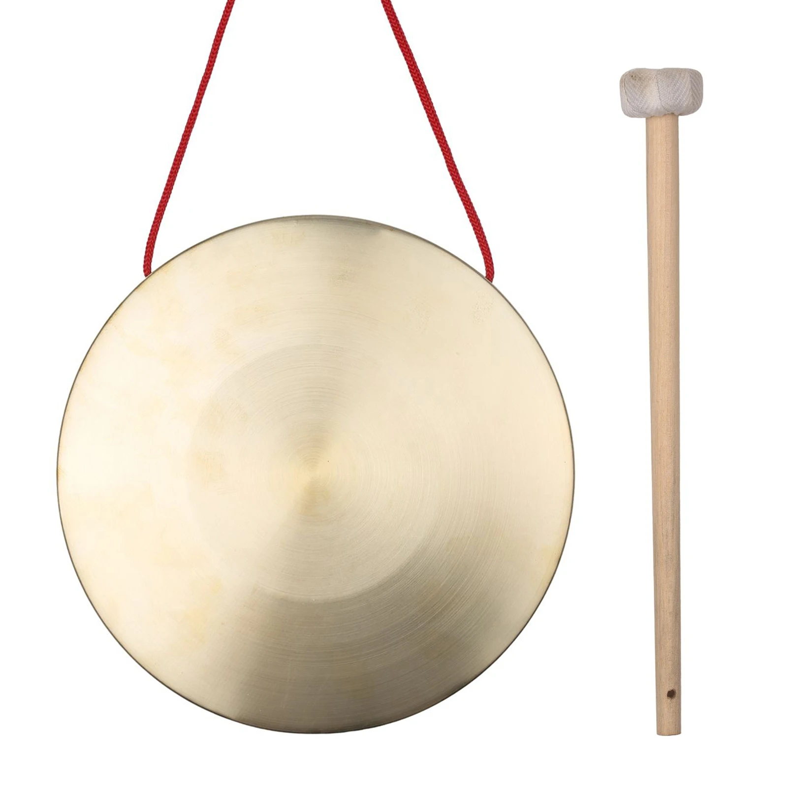 15 / 22 / 30cm Hand Gong Cymbals Brass Copper Gong Chapel Opera Percussion Instrument with Round Play Hammer & Hanging Rope
