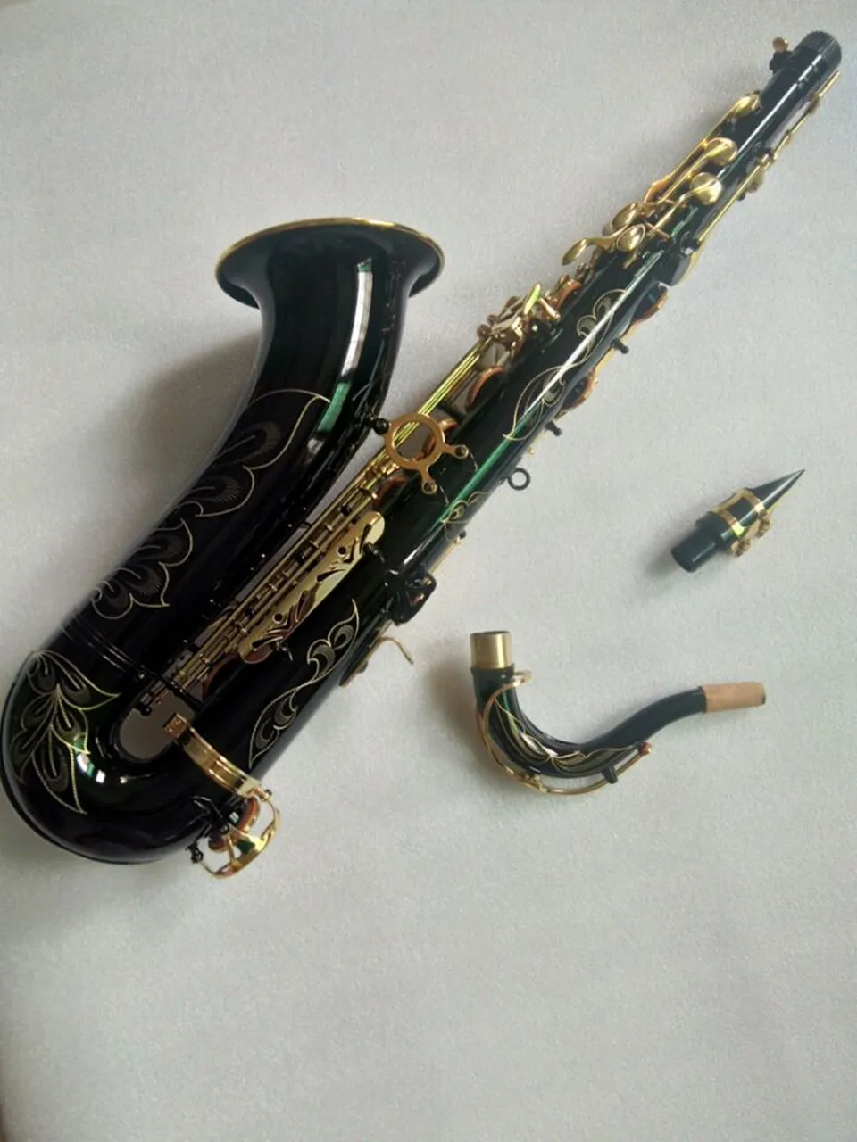 Tenor Sax лучшее качество черный золотой ключ тенор саксофон в плоской мелодии