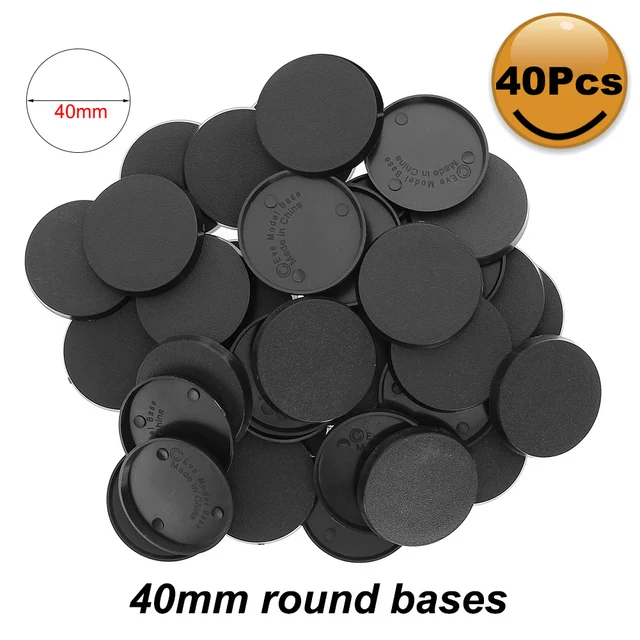 MB 40pcs Round Bases 25mm/30mm/32mm/40mm/50mm Model Bases for Wargame and Table Games 6