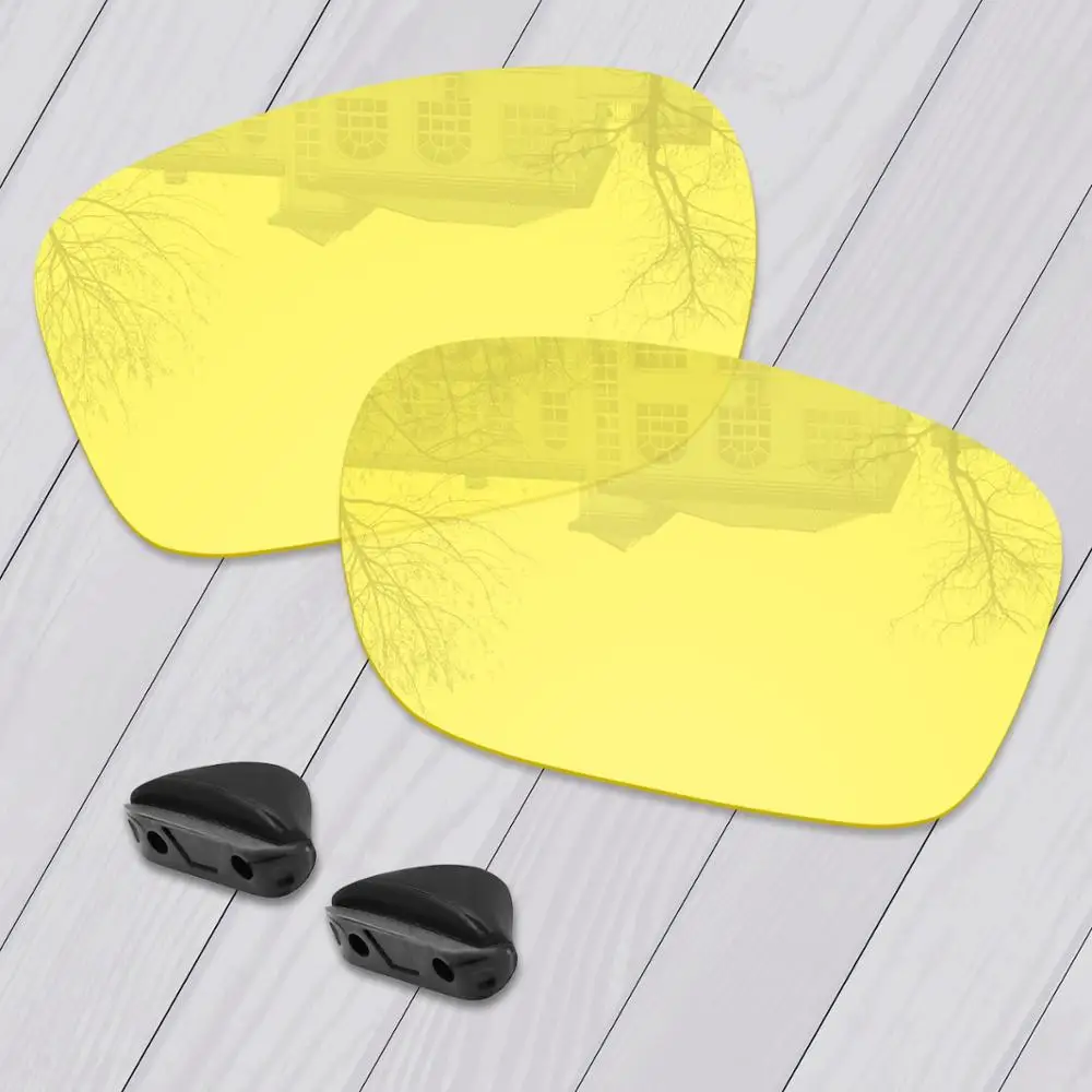 HD Yellow E.O.S поляризованные Сменные линзы и черные носовые упоры для солнцезащитных очков Оукли с двойным краем OO9380-различные цвета - Цвет линз: HD Yellow