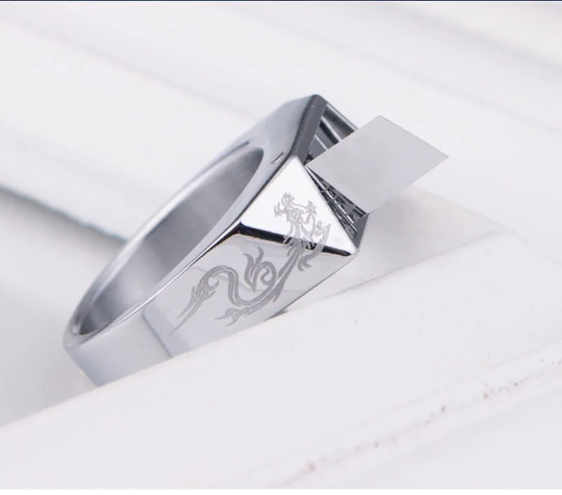 Self-defense Ring 2 Generation Women's Anti-wolf Artifact Men's Steel Titanium Personality Ring Outdoor Defense