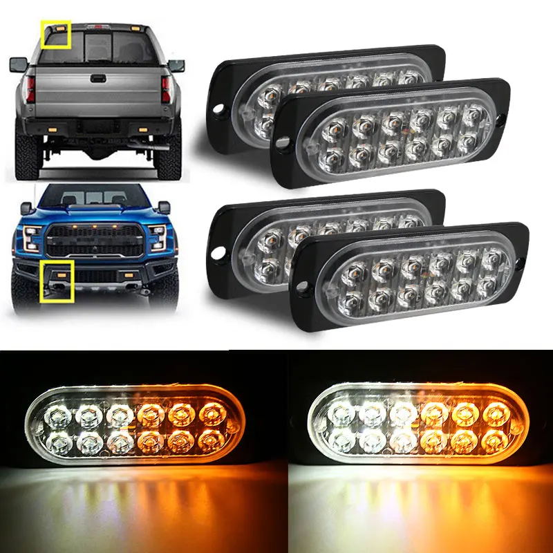 DOUBLE SIDE 36W LED WORK LIGHT BAR BEACON FLASHING WARNING STROBE LIGHT WHITE