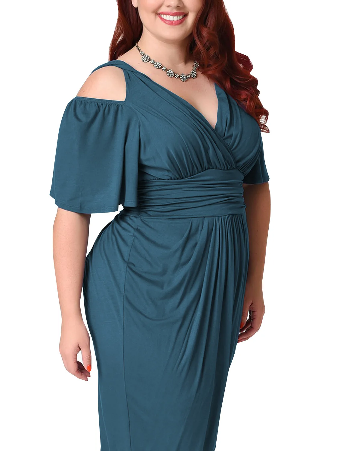 Summer Sexy Midi Dress For Fat Women Plus Size Vintage 4XL 5XL V Neck - plus-size-dresses
