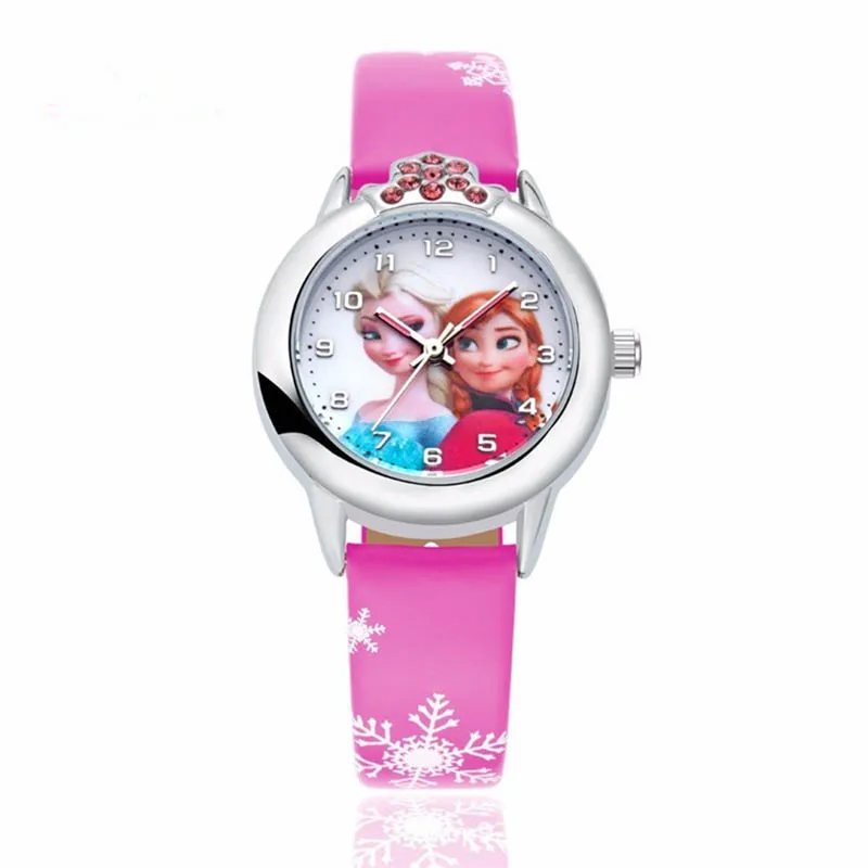 rose red FIONTO, новинка, Relojes, мультяшная принцесса, часы, модные детские часы, детские часы, милые, Резиновая кожа, кварцевые часы для девочек CE0519/5 - Цвет: rose red