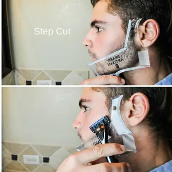 

Double-sided Beard Comb Plastic PS Environmental Modeling Template Forming Ruler Transparent Combing Knotted Beard Modeling Tool