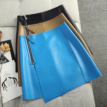 

Genuine Leather Skirt For Women High Waist Mini Short Skirt 2020 New Fashion Spring Autumn Korean Style Skirts Plus Size XXXL