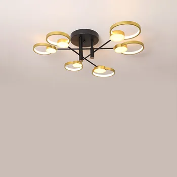 

Nordic Led Lamp Black Chandelier Decor Led Light Fixtures Modern Living Room Bed Room Kitchen Home Lighting Gold Metal Design