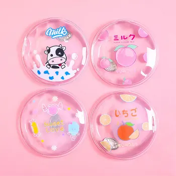 

Mini Water-Filling Hot Water Bottle Bag Warm Relaxing Heats Random Pattern Cute Round Cartoon Transparent Hand Warmer Print Pvc