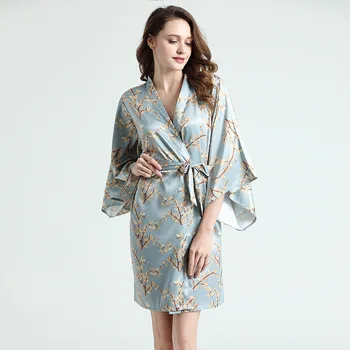 

Printed Dress Rayon Robe Women's Pajamas Sexy Bathrobe Dressing Gowns For Women Bride Bridesmaid Wedding Robes Sexy Sleepwear
