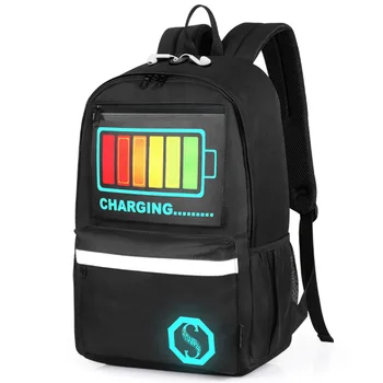 

2020 new men's backpack fashion student bag intelligent voice control luminous backpack leisure outdoor 14inch Computer Backpack