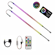 Lumière numérique de bande de LED Flexible de jeu d'ic rvb Ws2811 adressable pour le joueur de coque d'ordinateur de tour moyenne bricolage + 17key RF à distance
