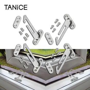 

TANiCE 4pcs UPVC Window Restrictor Child Security Lock Safety Catch Door Ventilator SCREW 2pcs Left Handed+2pcs Right Handed