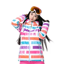 Gsou зимние женские лыжные куртки, ветрозащитная Водонепроницаемая зимняя куртка для сноуборда с капюшоном, пальто для катания на лыжах, сохраняющая тепло, дождевая куртка