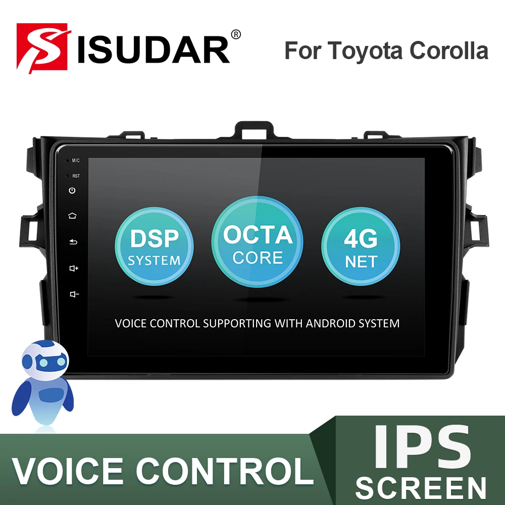 Автомобильный радиоприемник ISUDAR V57S 2 Din Android для Toyota Corolla E140/150 2007 2011