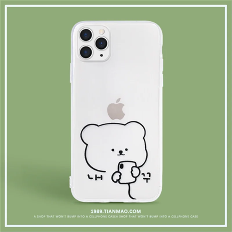 Чехол для телефона iPhone 11 Pro X 8 6 7 Plus чехлы MAX прозрачный силиконовый чехол с милыми