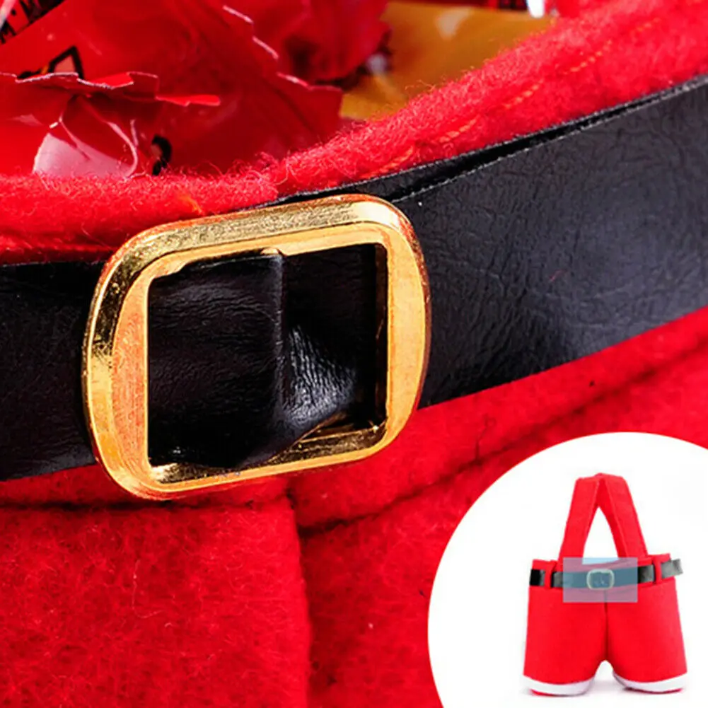 Christmas Kid Gift Candy Bag Present Storage Handbag Wine Bottle Stocking Filler Xmas Decor Santa Claus Suspender Pants Trousers