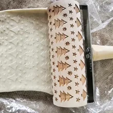 Новые Деревянные рождественские тиснения Скалка Выгравированные DIY Инструменты для выпечки печенья Kid XOA88