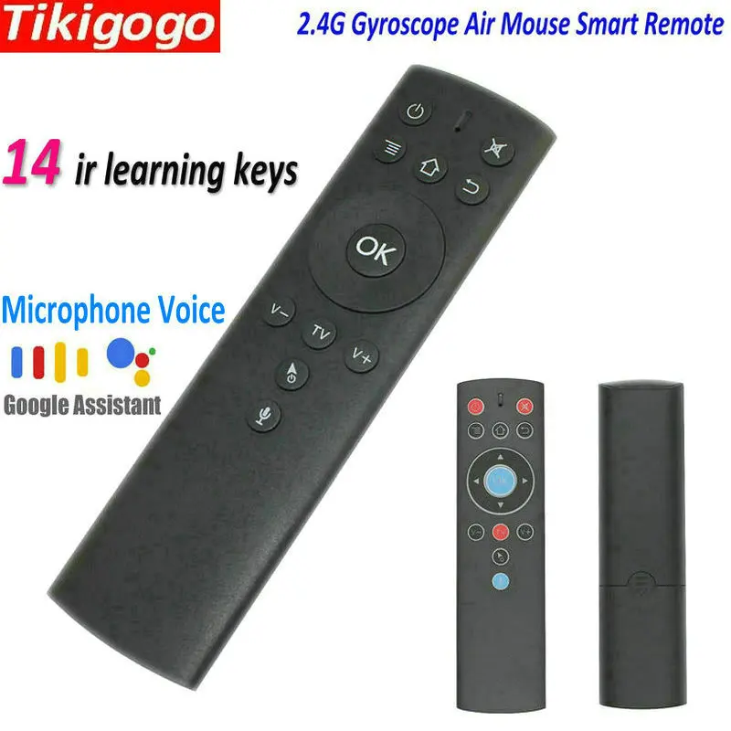 Tikigogo T1M гироскоп Air Mouse 14 ИК обучающий микрофон для Google голосового поиска Android Smart TV