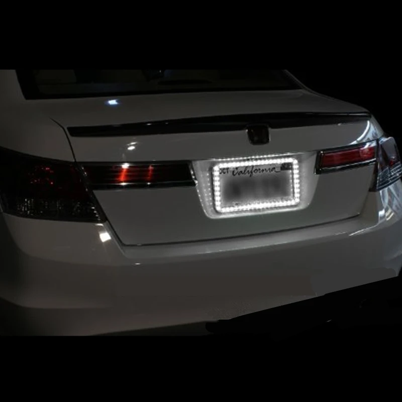 

54 LED LIGHT USA License Plate Universal Aluminum Car Styling License Plate Frame Power Racing Fra Tag Holder License
