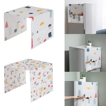 

Fresh floral Flowers Cotton Linen Dust Covers Washing Machine Covers Refrigerator organizer Fridge Dust Cover Home Decor lavador