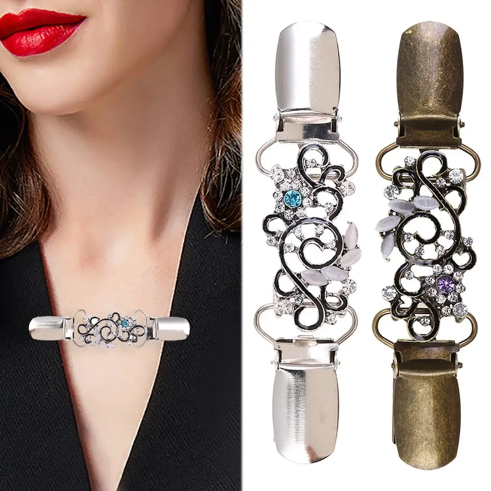 

Retro Shawl Clip Cardigan Brooches Sweater Shawl Clips Pearl Spider Charm Brooch Pins Clip Collar Duck-mouth Jewelry Brooches #