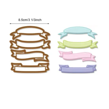 

4 pcs fishtail Banner Metal Cutting Dies Punch Knife Mold For DIY Clear Stamp Scrapbooking Paper Card Craft Dies