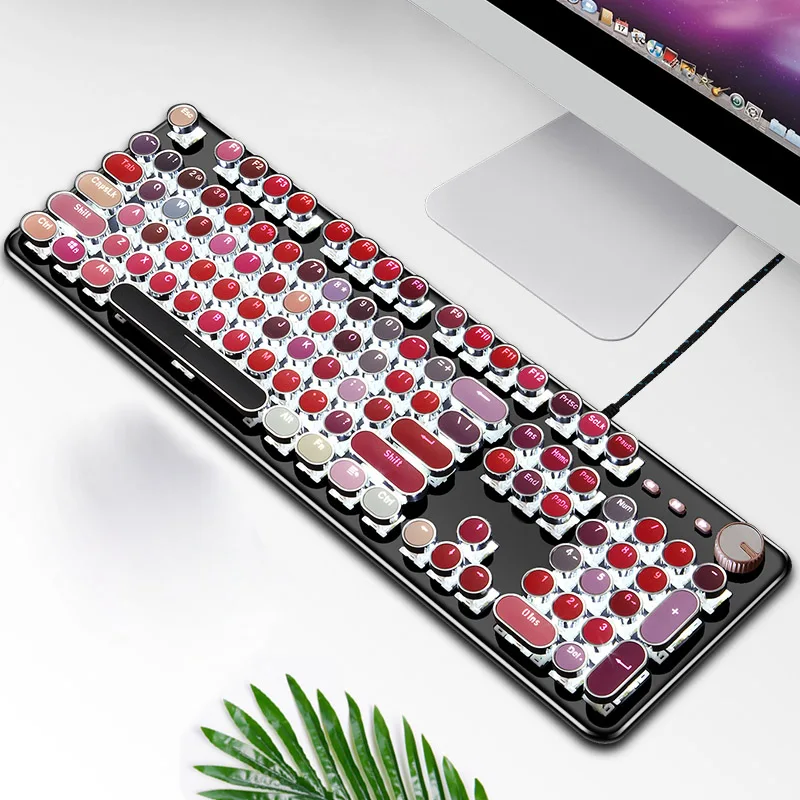 Vintage Punk Style Keyboard 104 Keys Mechanical Gaming PC Accessories for Computer Laptop GDeals