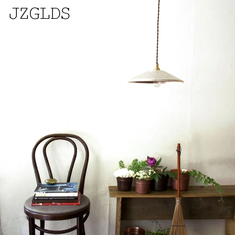 

Loft American Iron Vintage Small Copper Umbrella Lamps Pendant Light Single Crystal Glass Pendant Light deco maison