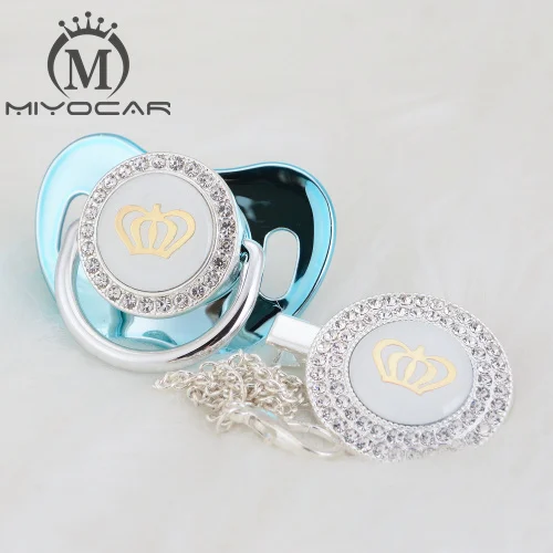 MIYOCAR, 11 цветов, серебряная блестящая золотая корона, шикарная соска и соска, клипса, BPA бесплатно, пустышка, блестящая, уникальный дизайн, GCR2-1 - Цвет: GCR2-10-1 0-6m