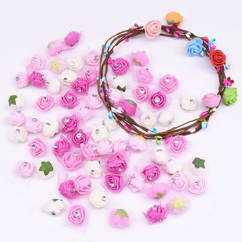 100 шт. Роза из пены с бриллиантами 2 см | Дом и сад