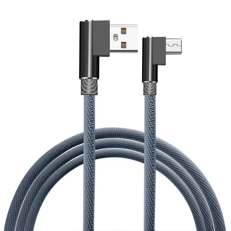 Лидер продаж! Новый двойной кабель Micro USB 90 градусов для быстрой зарядки Кабель