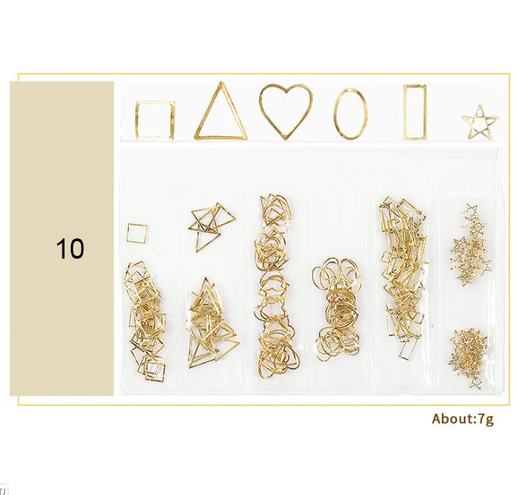 1 сумка звезда месяц полые золотые 3d-украшения для ногтей шпильки аксессуары дизайн ногтей ювелирные изделия Маникюр металлизированные для дизайна ногтей дизайн