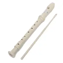 Portable Size White ABS Resin Instrument Musical Soprano Recorder Long Flute Fingering Early Education For Children