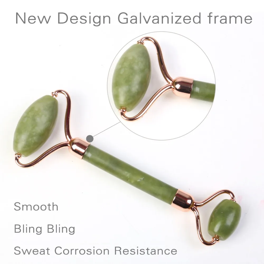 Jade Face Roller Beauty Skin Care Face Massager Gua Sha Double Head Quartz Stone Dropshipping Cellulite Massager Facial Roller