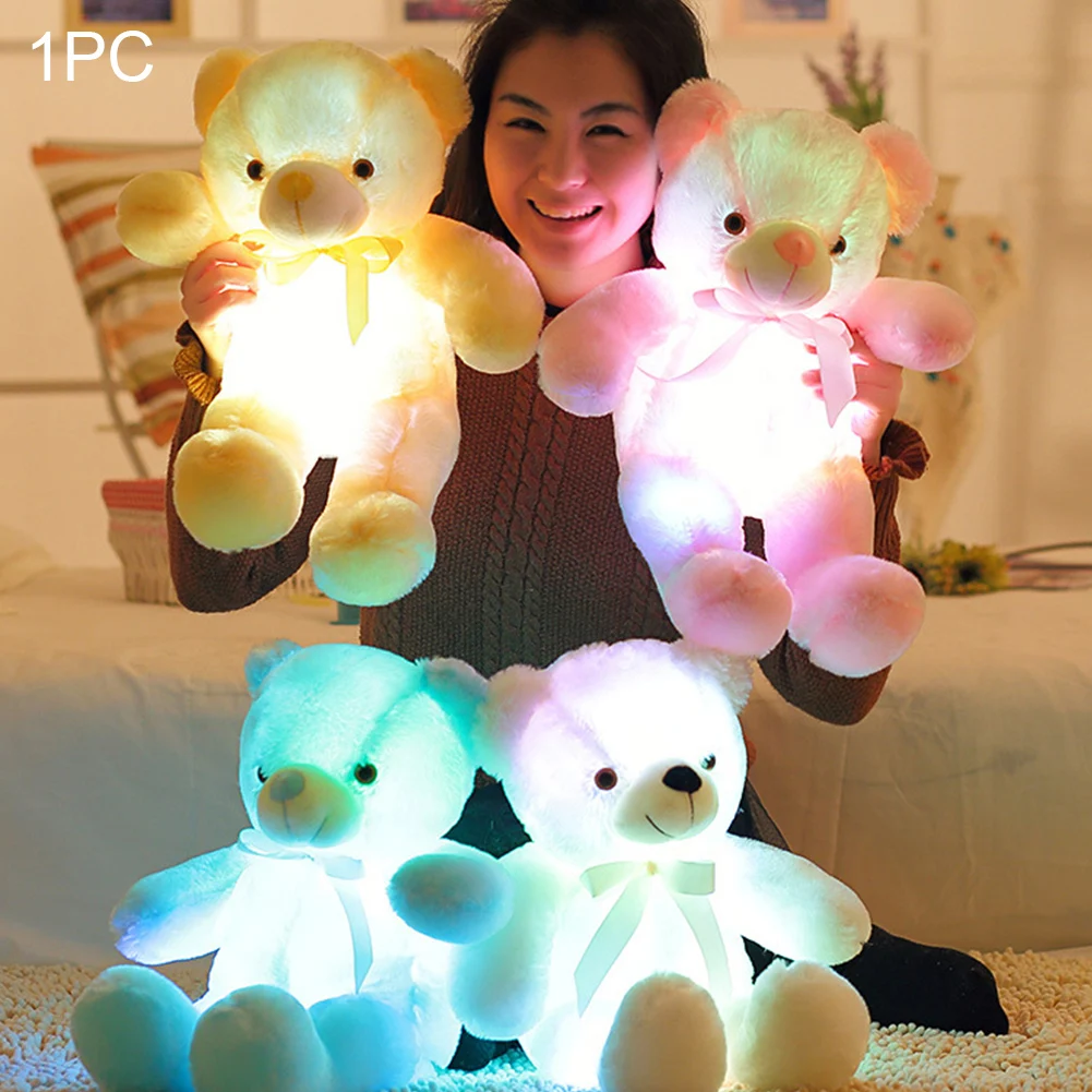 Плюшевая игрушечная лампа мягкие животные плюшевый мишка Led дети светящиеся мягкие галстук-бабочка подарки Красочные