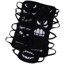Черная унисекс зимняя теплая утолщенная маска для рта, хлопок, теплый респиратор, модные черные маски для лица, для женщин, Анти-пыль, 1 шт