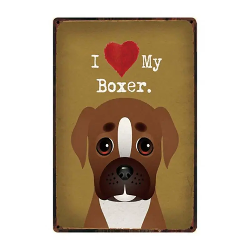 I love my boxer rules Waring уход за собакой металлический знак оловянный постер украшение