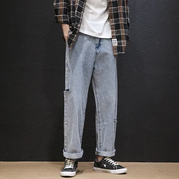 

FaS006 2019 new autumn winter fashion casual Denim Pants denim Men man pants jeans winter pants mens