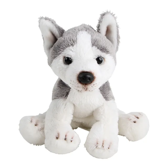 Fancytrader Cute 4.7'' Mini Simulation Dog Plush Soft Toy Stuffed Siberian Husky Doll for Kids Gift Home Decoration 12x12x12cm