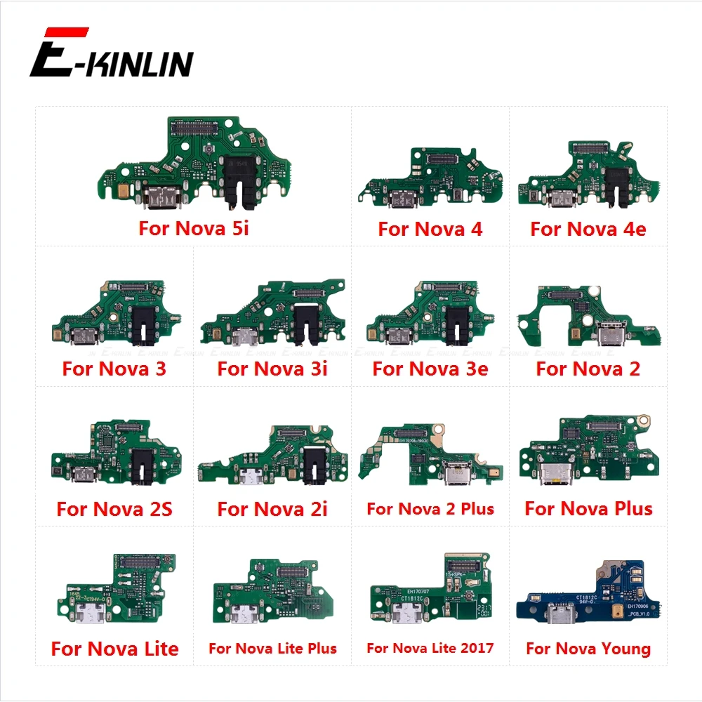 

USB Charging Port Dock Plug Connector Charger Board Mic Flex Cable For HuaWei Nova 5i 4e 4 3 3i 3e 2 2S 2i Plus Lite 2017 Young