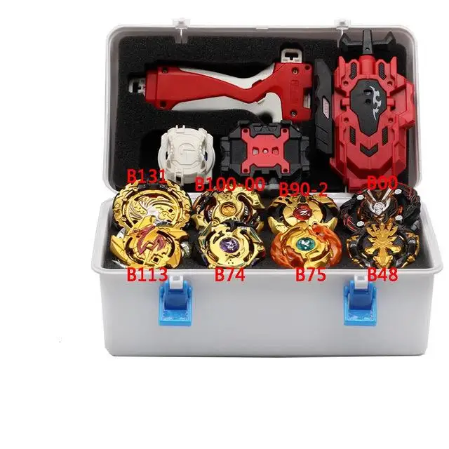 Beyblade Burst набор игрушек B150 B149 Bayblade набор металлический Fusion боевой гироскоп 4D с 4 пусковыми вращающимися верхними лезвиями игрушки - Цвет: E