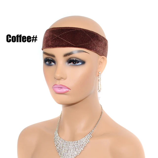 Velvet Lace Wig Grips Headband Comfortable Adjustable Wig Grip Band For Wig Non-slip Hair Accessories 6 Colors Coffee(no lace)