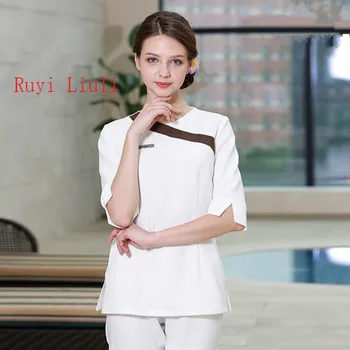 

Beautician nail shop work clothes new short sleeves autumn winter wear beauty salon work clothes health hall work clothes