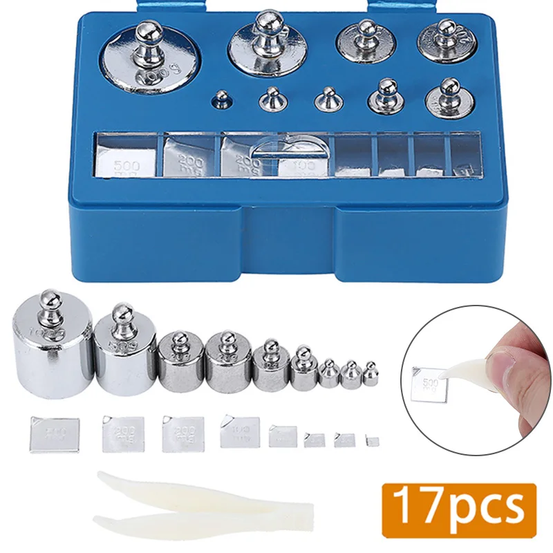 17pcs Digital Scale Calibration Weight 10mg100g Stainless Steel